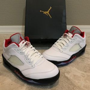 Jordan 5 Retro Low Golf - Fire Red (Silver Tongue)